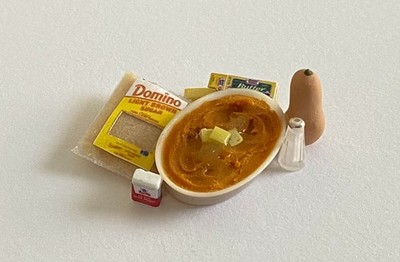 1:12 Artisan Dollhouse Food - MINIATURE BUTTERNUT SQUASH PREP SET