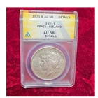 1921 Peace Dollar $1 ANACS AU 58 Details Cleaned Silver Philadelphia KM#150