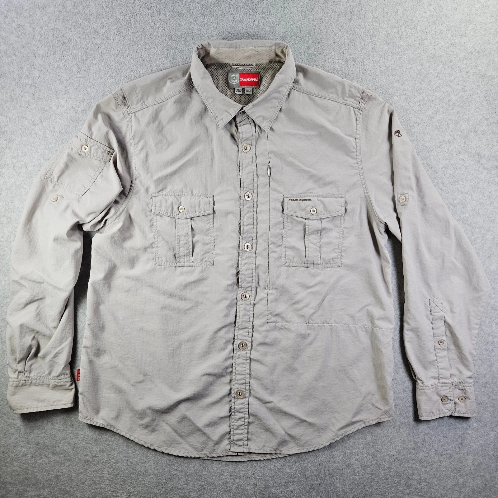 Craghoppers NosiLife Shirt Mens XXL Khaki Long Sleeve Hiking Travel Utility
Opens in a new window or