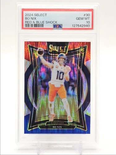 BO NIX 2024 SELECT CONCOURSE ROOKIE RED BLUE SHOCK PRIZM GEM RC PSA 10 Q0004