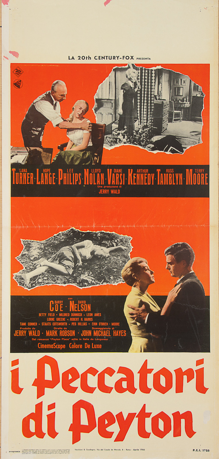Locandina originale film I peccatori di Peyton (1957) - Regia di Mark Robson