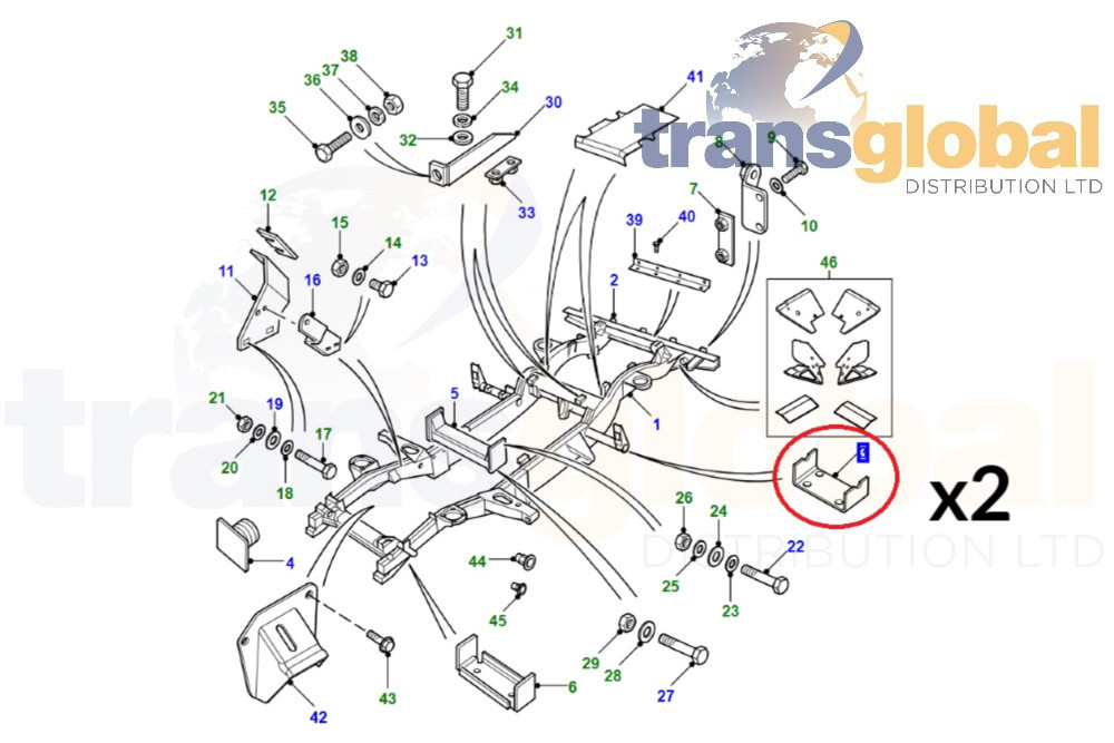 Rear Crossmember Anti Roll Bar Brackets for Land Rover Defender 90