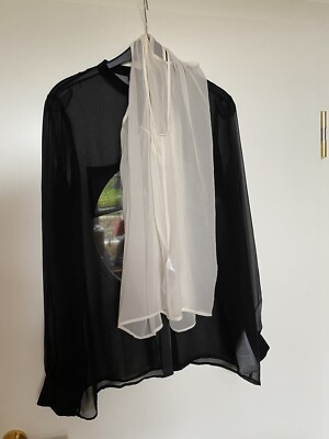 Liu Jo - Bluse & Top Lagenlook Schwarz-Weiß- Transparent Gr. 46 - Neu!
