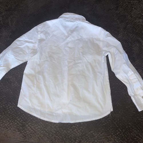 Wrangler Shirt Boys XS 3-4 Western Cowboy Long Sleeve Pearl Snap White Rodeo B8 - Picture 4 of 4