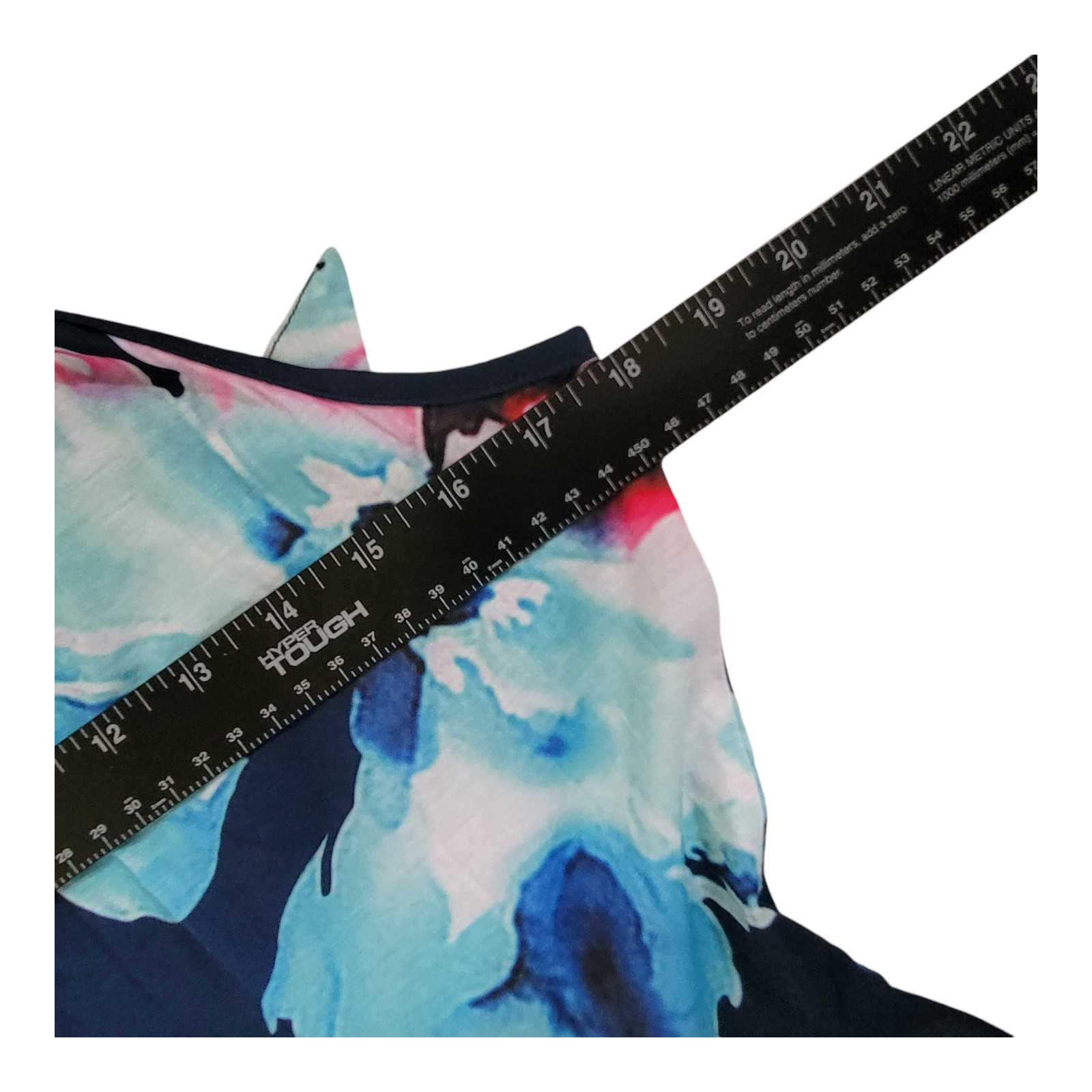 OE Ouges Watercolor Abstract Floral Halter Dress … - image 12