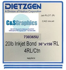 40 ROLLS 36'' X 150' 20lb InkJet Bond Plotter Paper 
