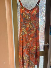 Flower Print Dress Bright Colours Size Small