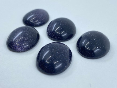 Paquete de 5 piezas de piedra de oro azul de 10x14 mm a 20x25 mm cabujón ovalado piedras preciosas sueltas - Imagen 2 de 4
