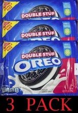 NABISCO OREO Double Stuf FAMILY SIZE Chocolate Sandwich Cookies 1 lb 2.71oz 3 PK