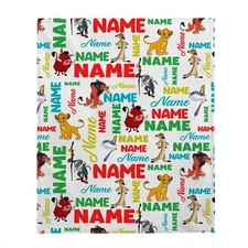 Custom Name Lion king Blanket, Simba And Friends Blanket, Disney Lion King Blank