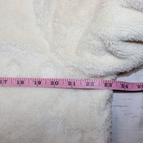 NWT Torrid Coat Sherpa Size 1 (14-16) Off White Faux Leather Trim Zip Front - Picture 8 of 10