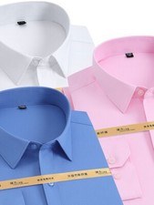 Men's Dress Shirts Long Sleeves Formal Business Bamboo Casual Shirts 17 Colors