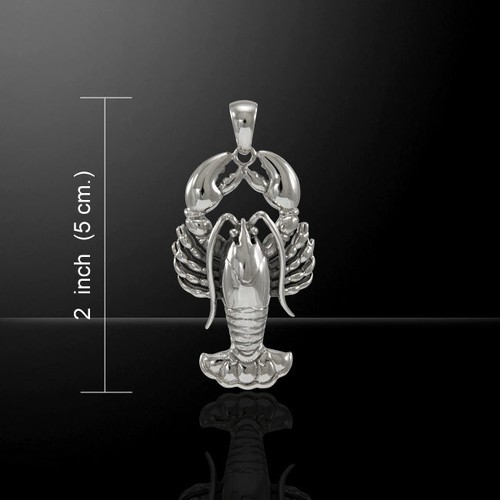 Large Lobster 925 Sterling Silver 3D Pendant Fine Beach Ocean Sea Life Jewelry - 第 3/3 張圖片