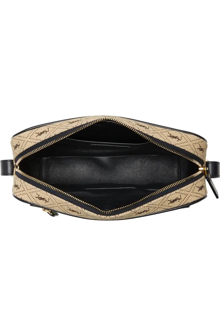 Borsa per fotocamera monogramma YSL SAINT LAURENT BEIGE MARRONE NERO
