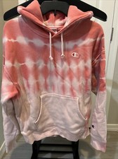 CHAMPION Pink Red Tie Dye Hoodie Sweatshirt Size Women s Medium