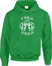 Mugs Quotes St Patricks Day Funny Drinking Beer Crawl 4 Clover Irish Mens Hoodie