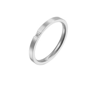 Authentic Silver Rose Gold Plated 2mm CZ Inlay Stackable Ring Band Sz 3-10