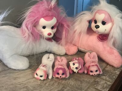Puppy Surprise Lot Pink White Mommy Dog Plush with 4 Baby Puppy Surprise Lot Pink White Mommy Dog Plush with 4 Baby