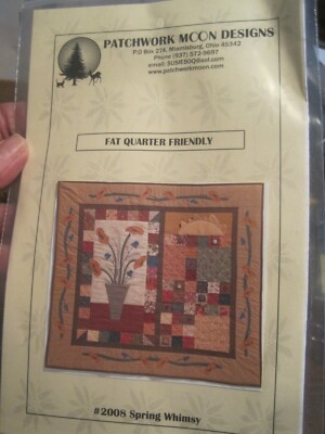 PATCHWORK MOON DESIGNS SPRING WHIMSY QUILT PATTER-#2008 FAT QUARTER FRIENDLY
