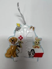 Veterinarian (Lab Coat & Pets) Personalized Christmas Ornament,Occupation Ornam