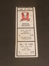 TICKET STUB NOVEMBER 30 1996 NCAA BASKETBALL FAIRFIELD STAGS VS CENTRAL MICHIGAN
