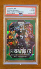 2022 Prizm Fireworks Green Ice Drake London Rookie (RC) PSA 10 GEM MT 💎