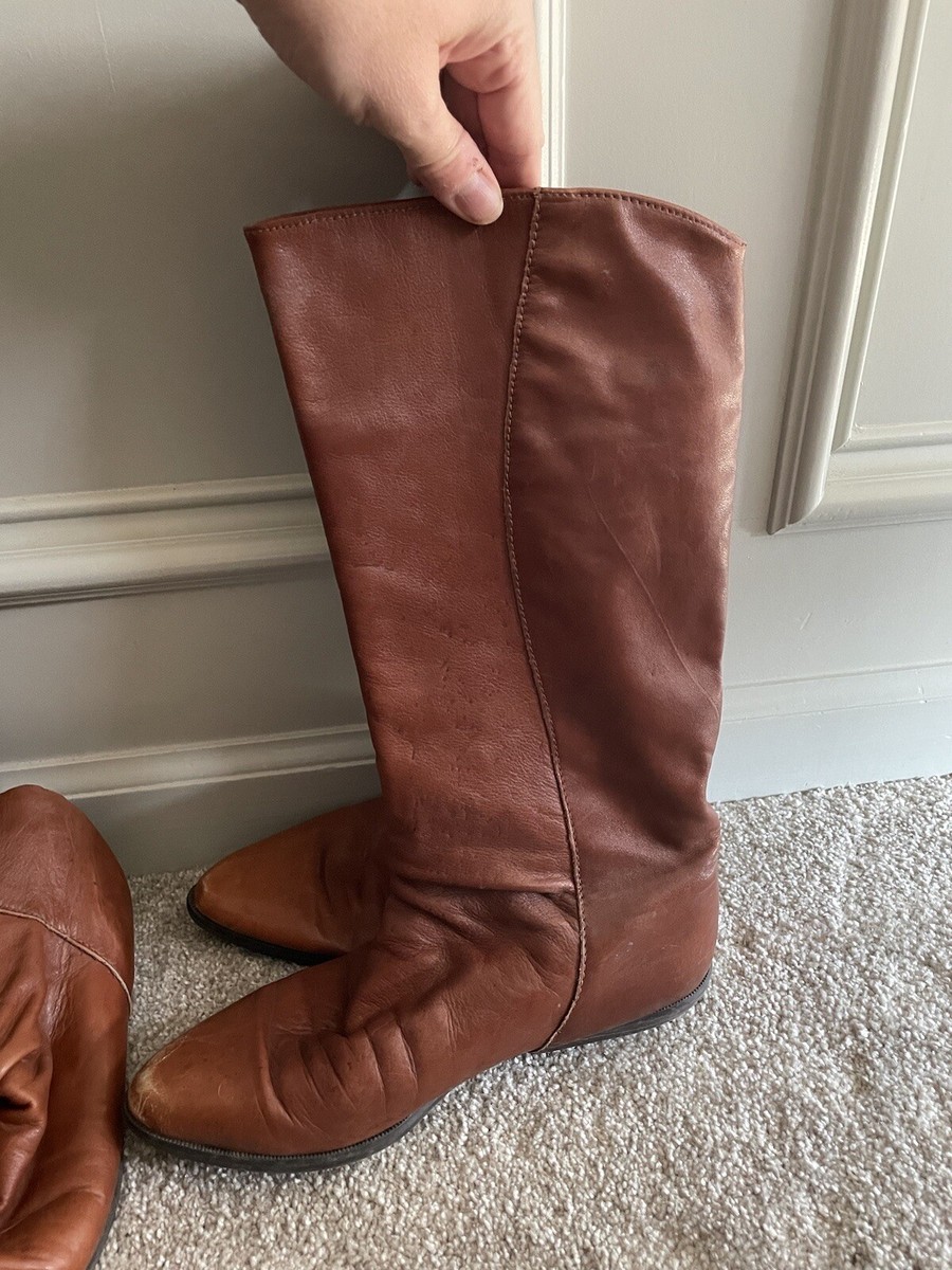 Santana Canada Brown Tan Boots Women's Size Leather Fleece Lined