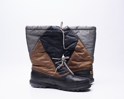 Vintage Sorel Mens Black Gold Gray Snow Boots Sz 9 10 Felt 