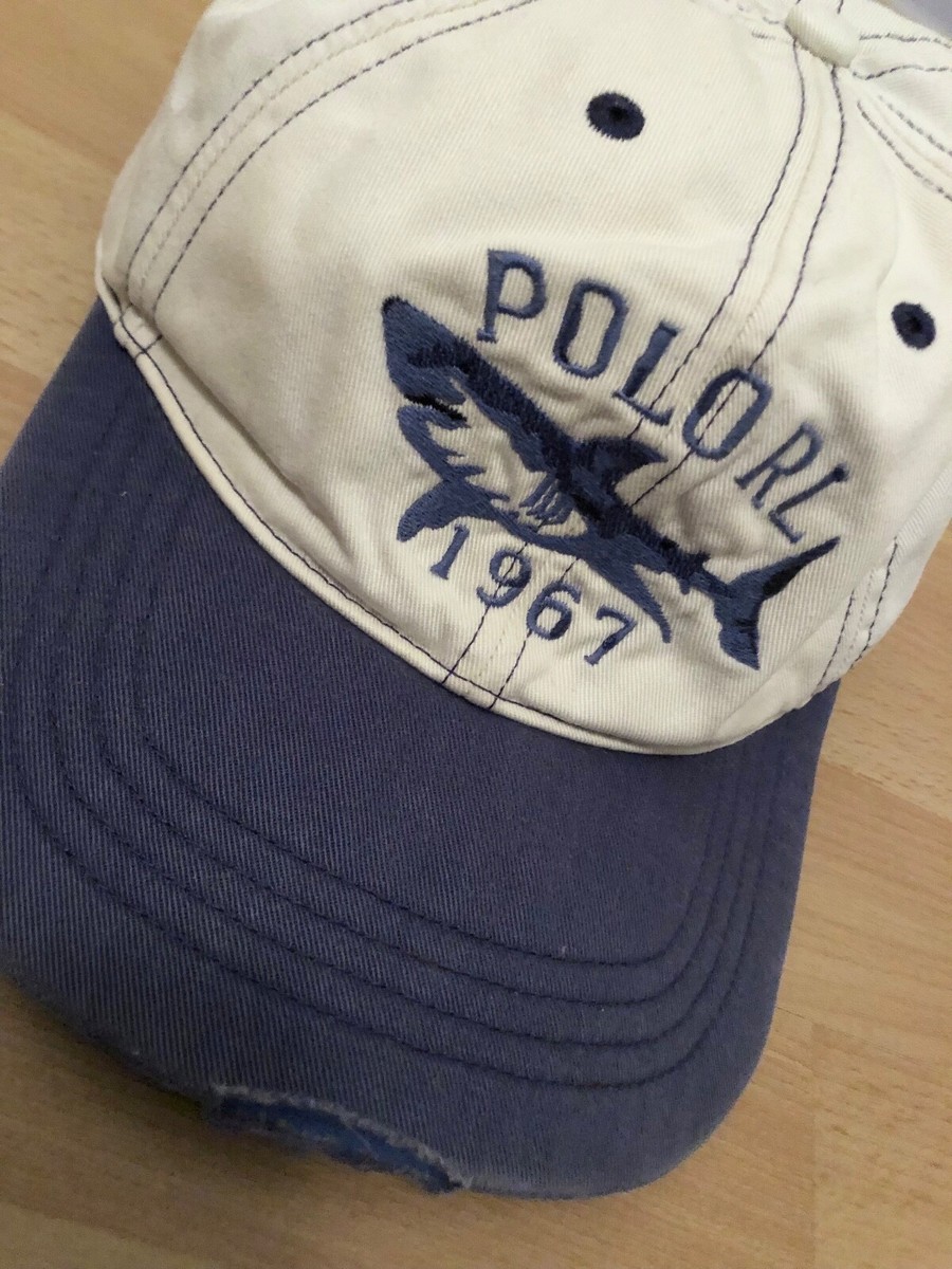 Vintage Ralph Lauren Polo RL Shark Hat Cap Stadium 1992 Vintage Ralph Lauren Polo RL Shark Hat Cap Stadium 1992