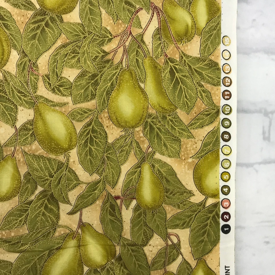 Tela de edredón peras verdes algodón premium 7 yardas Foto 4 de 4