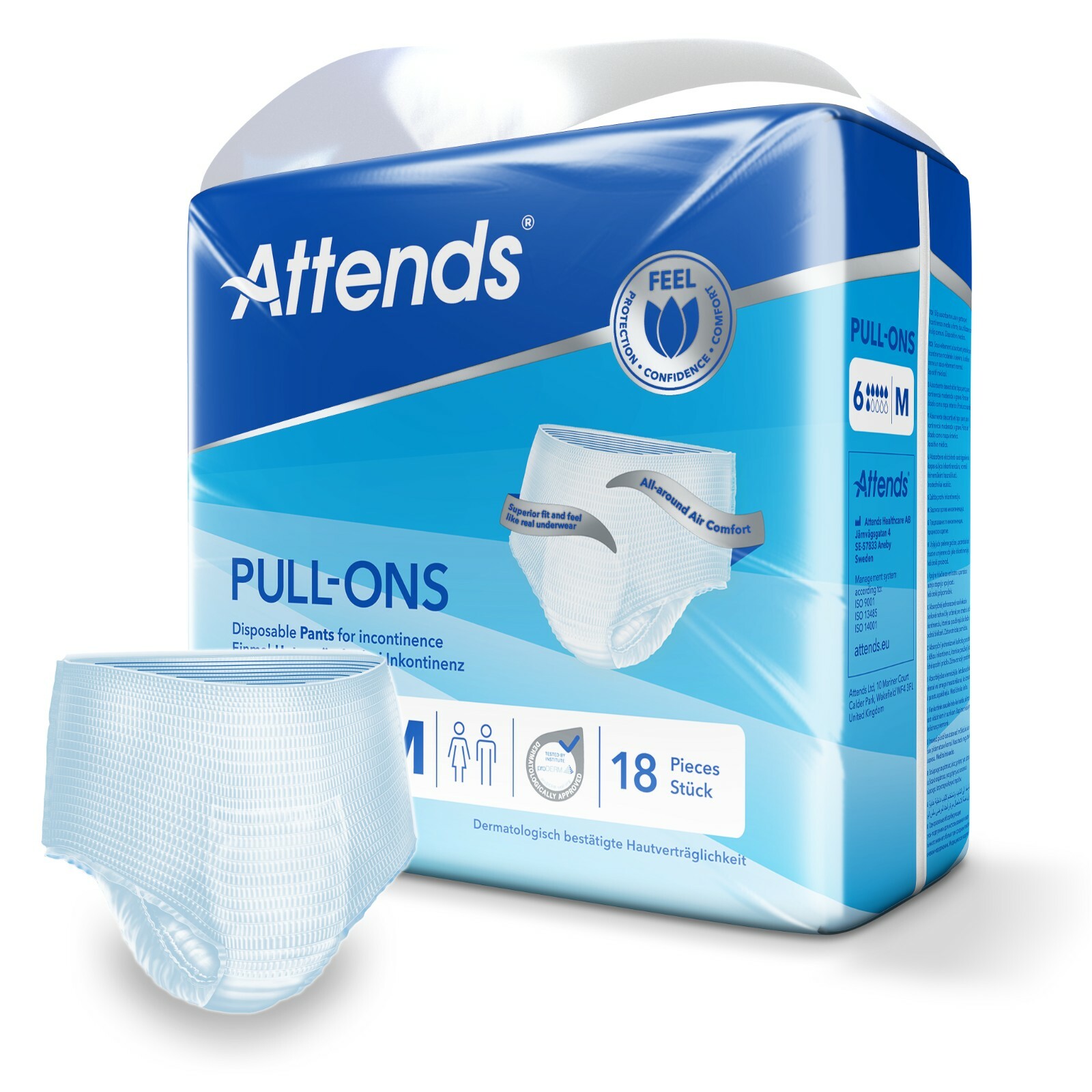 Attends Pull Ons Adult Incontinence Pants Number 6 - Size Medium 1 x Pack of 18