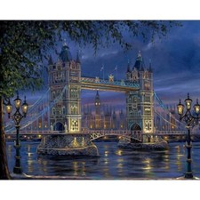 Paint By Numbers Adults kids London Bridge Lands DIY Painting Kit 40x50CM Canvas