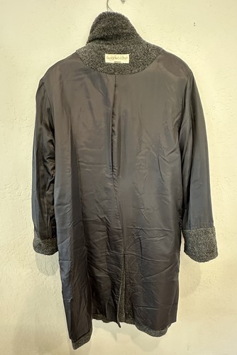 Agnona Charcoal Grey Alpaca Wool Shaggy Boucle Fully Lined Coat Made in Italy - Picture 7 of 7