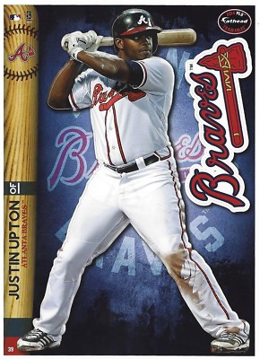 JUSTIN UPTON FATHEAD TRADEABLES ATLANTA BRAVES LOGO REMOVABLE STICKER 2014 #39