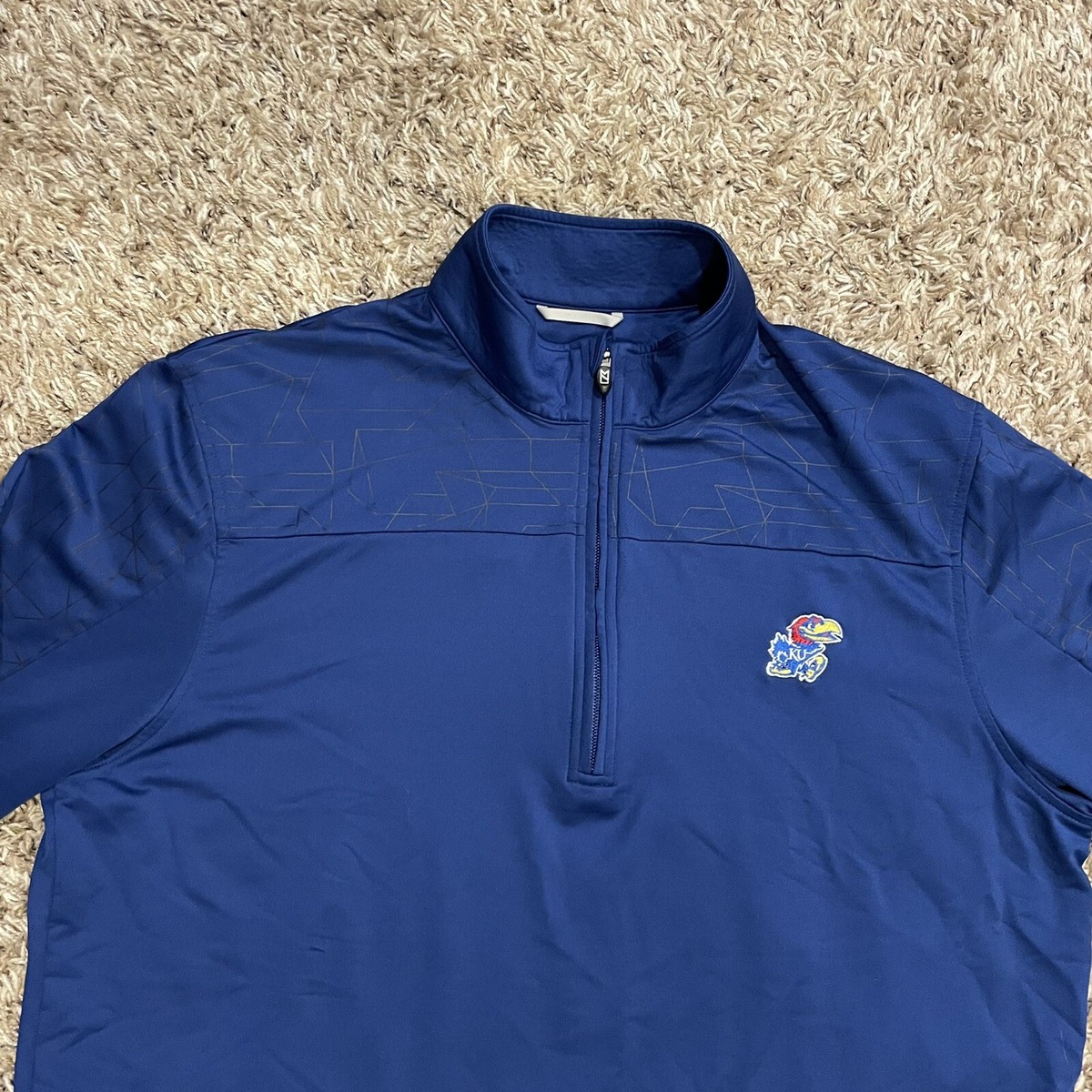 Kansas Jayhawks 1/4 ZIp Pullover Lightweight Sweatshirt Mens L