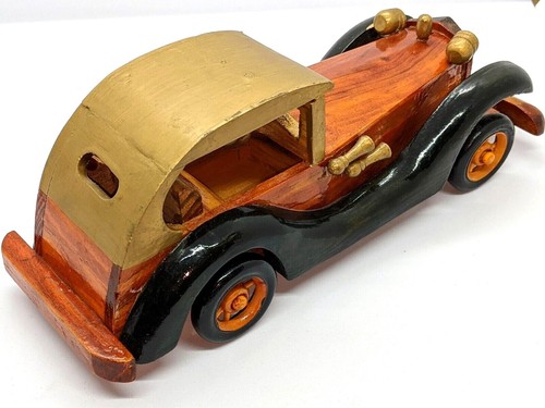 Hand Made Wooden Toy Car - 1930s Bentley Speed 6 Sportsman Coupé - Picture 2 of 7