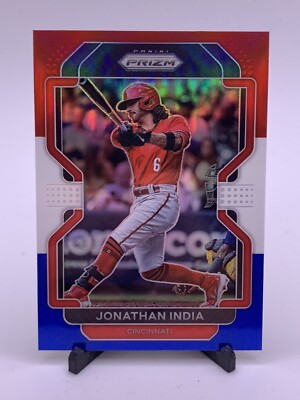 2022 Panini Prizm Red White Blue Prizm #114 Jonathan India Cincinnati Reds