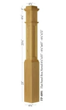 FP-4091 Flat Panel Amish Made Poplar Box Newel Post