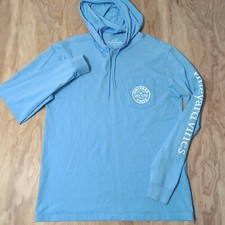 Vineyard Vines Blue Long Sleeve Cotton Hooded Casual Shirt Mens Sm Lightweight