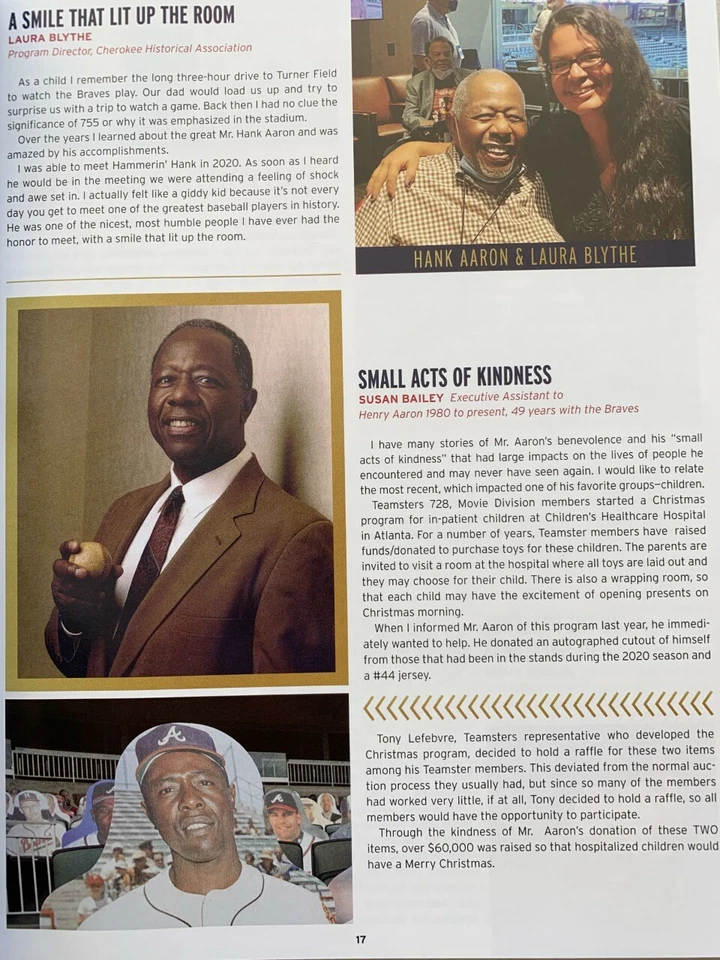 2021 ATLANTA BRAVES YEARBOOK MLB HANK AARON BASEBALL PROGRAM WORLD SERIES 216 PG - Image 3 of 3