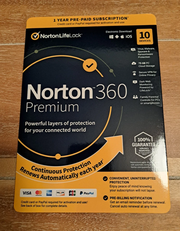 NORTON 360 PREMIUM 10 DEVICES 2025 Internet Security Key Card New Ship Fast ! - Image 3 of 3