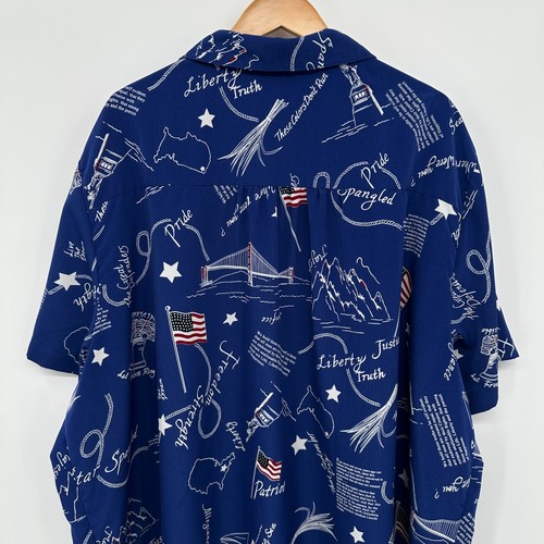 Vintage Y2K Tunic Top Shirt Size 5X USA 4th of July Patriotic America Button Up - Picture 11 of 11