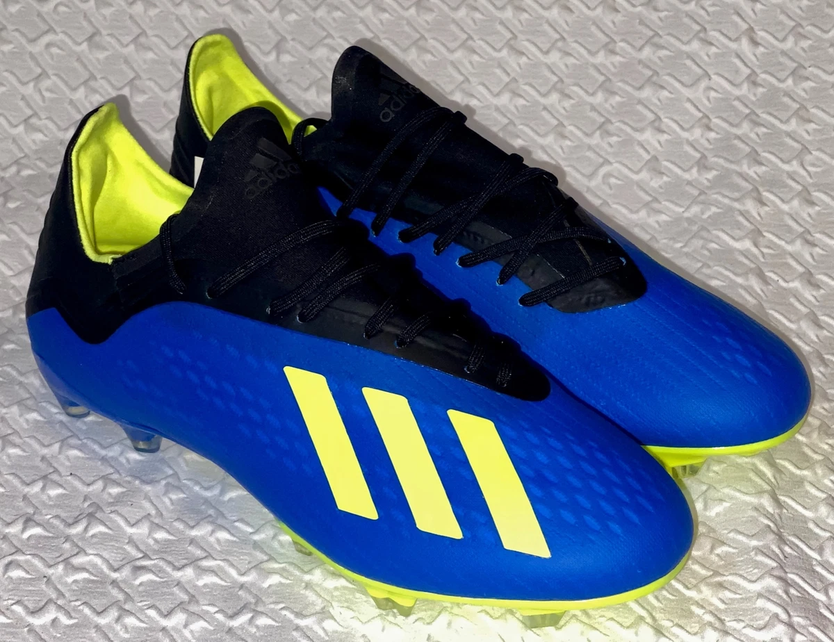 ADIDAS X 18.2 FG Soccer Cleats Blue Solar Yellow Black NEW Mens Sz 7.5 |  eBay