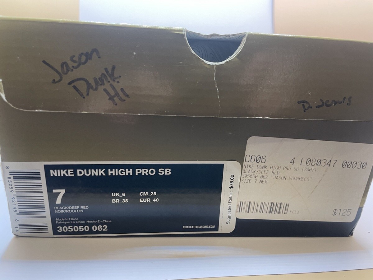 にの Size 7 - Nike Dunk Pro SB High Jason Voorhees for sale online | eBay