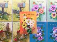 Heartland Classic Springtime Retro Floral Variety of 9 Greeting Cards