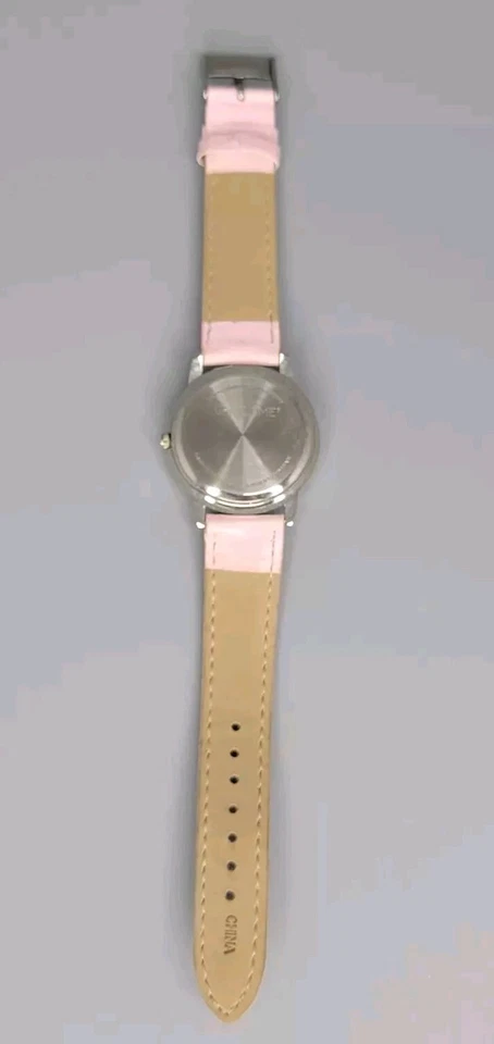 Vtg Avon Game Time Pittsburgh Steelers Silver Tone Crystal Bezel Pink Band Watch - Image 4 of 4