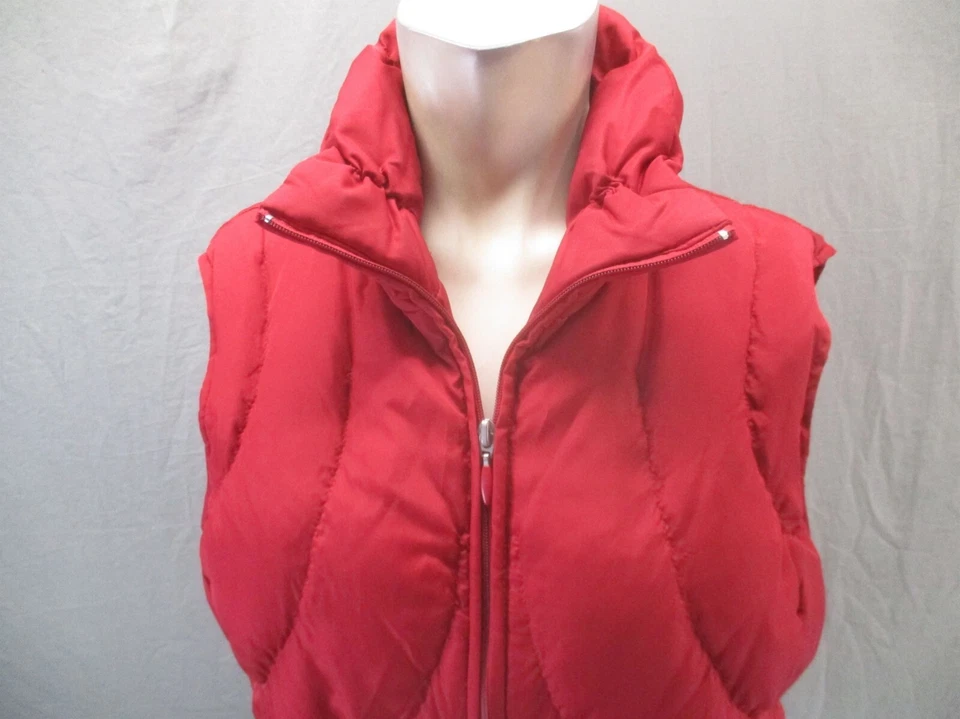 Chaleco aislante NINE WEST talla L para mujer rojo pluma cremallera completa cuello alto 801 Foto 2 de 4
