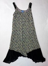 Simply Vera Vera Wang Dress Womens XS X-Small Wide Strap Scoop Neck Black Green
