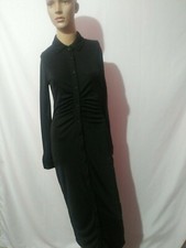Trendsetting Stunner Slinky Knit Black Midi Dress, Size Small