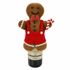 Gingerbread Man Christmas Cookie Holiday Wine Bottle Bag Cover Home Decor Gift